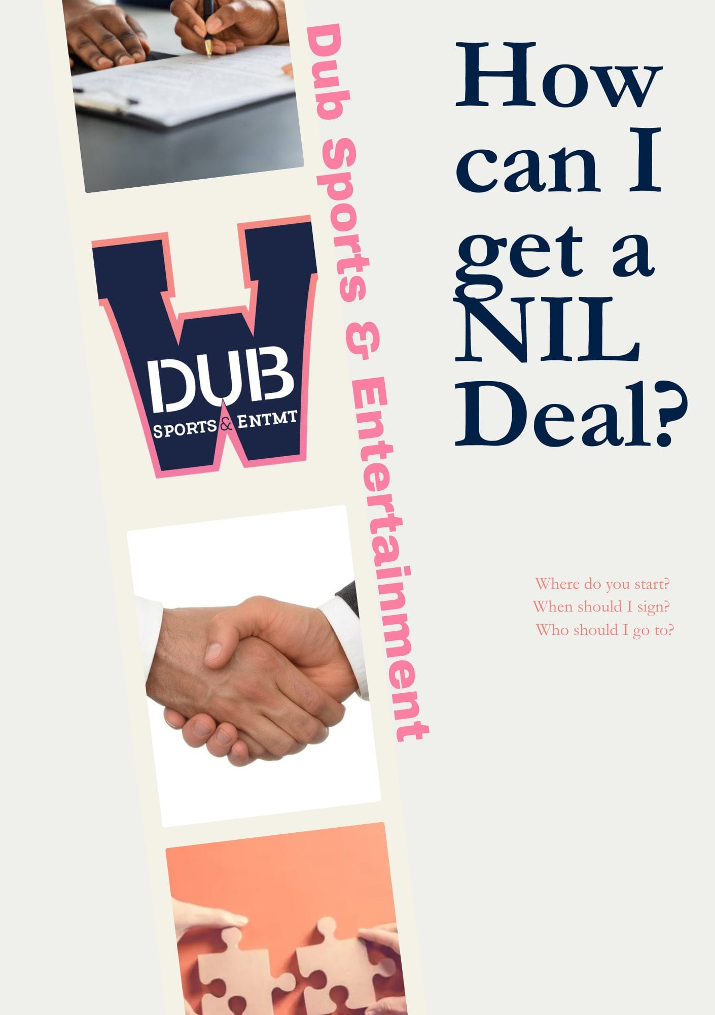 "How can I get a NIL Deal?" informational graphic by Dub Sports & Entertainment.